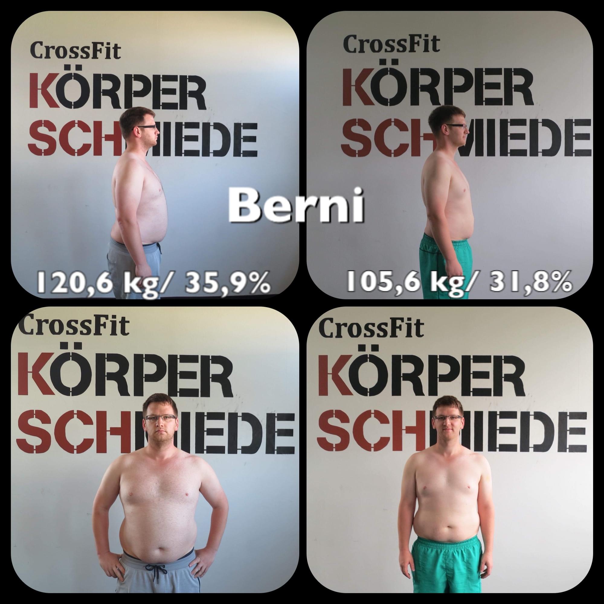 Peter Vorher Nachher CrossFit Transformation München 13,2kg Gewichtsverlust Bauchfett verbrennen